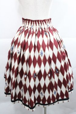 画像2: axes femme kawaii / ダイヤ柄襟付きスカート M ワイン I-25-12-27-098-AX-SK-SA-ZI