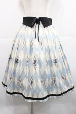 画像1: axes femme kawaii / ダイヤ柄襟付きスカート M サックス I-25-12-27-099-AX-SK-SA-ZI