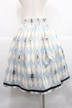 画像2: axes femme kawaii / ダイヤ柄襟付きスカート M サックス I-25-12-27-099-AX-SK-SA-ZI