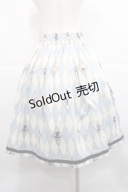 画像2: axes femme Kawaii / ダイヤ柄襟付きスカート M サックス I-25-12-27-099-AX-SK-SA-ZI