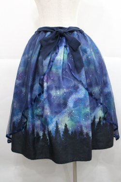 画像2: axes femme POETIQUE / ミルキーウェイフレアスカート  ネイビー I-25-12-27-100-AX-SK-SA-ZI