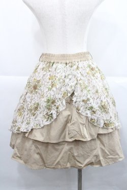 画像2: axes femme / 花柄レースレイヤードスカート M ベージュ I-25-12-27-104-AX-SK-TE-ZI