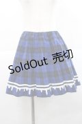 LISTEN FLAVOR / メルティラインチェックプリーツスカート  ブルー I-25-12-27-106-PU-SK-SA-ZI