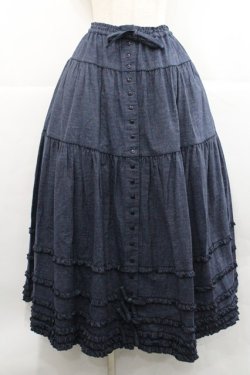 画像1: PINK HOUSE / ライトデニムのスカート  青デニム I-25-12-27-108-LO-SK-SA-ZI