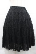INGEBORG / レース重ねドットスカート  黒 I-25-12-27-110-LO-SK-SA-ZI