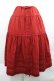 画像1: PINK HOUSE / サテンリボンいっぱいローンティアードスカート  赤 I-25-12-27-111-LO-SK-SA-ZI (1)