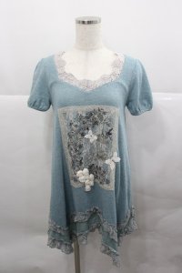 axes femme / フレームコラージュチュニック  サックス I-25-12-27-020-AX-OP-SA-ZI