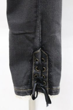 画像6: axes femme / 裾編み上げストレッチパンツ L 黒 I-25-12-27-112-AX-PA-TE-ZI