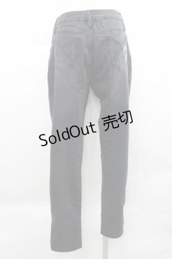 画像2: axes femme / ねこ刺繍デニムパギンス L 黒 I-25-12-27-113-AX-PA-TE-ZI