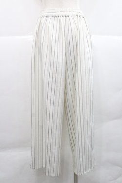 画像2: axes femme / 裾刺繍ストライプワイドパンツ  白Ｘ黒 I-25-12-27-116-AX-PA-SA-ZI