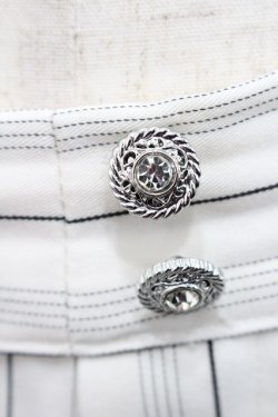 画像3: axes femme / 裾刺繍ストライプワイドパンツ  白Ｘ黒 I-25-12-27-116-AX-PA-SA-ZI