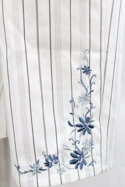 画像5: axes femme / 裾刺繍ストライプワイドパンツ  白Ｘ黒 I-25-12-27-116-AX-PA-SA-ZI