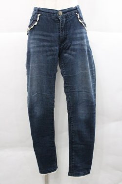 画像1: axes femme / 薔薇チャーム付デニムパギンス  青デニム I-25-12-27-117-AX-PA-SA-ZI