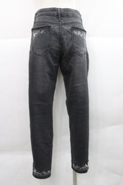 画像2: axes femme / ポケット刺繍デニムパンツ  黒デニム I-25-12-27-118-AX-PA-SA-ZI