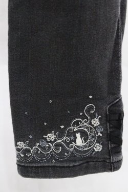 画像6: axes femme / ポケット刺繍デニムパンツ  黒デニム I-25-12-27-118-AX-PA-SA-ZI