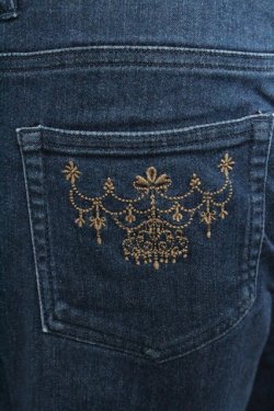 画像3: axes femme / ストライプ使い薔薇刺繍デニムパンツ  青 I-25-12-27-120-AX-PA-SA-ZI