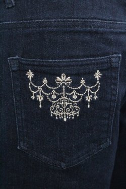 画像3: axes femme / ストライプ使い薔薇刺繍デニムパンツ  青デニム I-25-12-27-121-AX-PA-SA-ZI