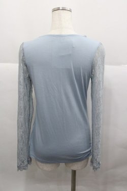 画像2: axes femme / 袖レーシーインナープルオーバー  サックス I-25-12-27-022-AX-TO-SA-ZI