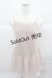 axes femme / ラメレース使いロングタンク M ピンク I-25-12-27-024-AX-TO-TE-ZI