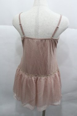画像2: axes femme / ラメレース使いロングタンク M ピンク I-25-12-27-024-AX-TO-TE-ZI
