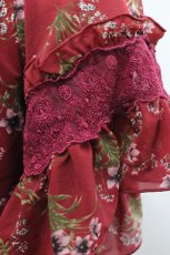 画像3: axes femme / シフォンフラワートップス  ボルドー I-25-12-27-029-AX-TO-SA-ZI (3)