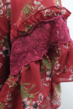 画像3: axes femme / シフォンフラワートップス  ボルドー I-25-12-27-029-AX-TO-SA-ZI