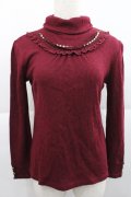 axes femme / ネックレス付きリブタートル  ワイン I-25-12-27-031-AX-TO-SA-ZI