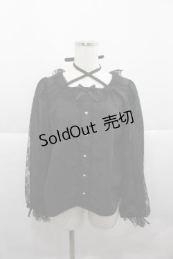 画像1: Lovely Tency / alsチョーカーレースブラウス L 黒 I-25-12-27-004-0-BL-SA-ZI