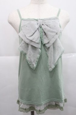 画像1: axes femme / ドットBigリボンキャミ M グリーン I-25-12-27-035-AX-TO-SA-ZI