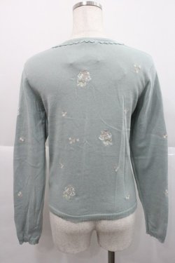 画像2: axes femme / ブーケ刺繍カーディガン M ミント I-25-12-27-036-AX-TO-TE-ZI