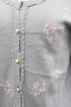 画像3: axes femme / ブーケ刺繍カーディガン M ミント I-25-12-27-036-AX-TO-TE-ZI