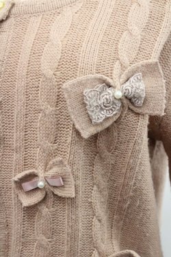 画像3: axes femme / リボンニットカーディガン M ベージュ I-25-12-27-037-AX-OP-TE-ZI