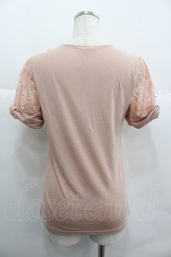 画像2: axes femme / ビジューレースハイショクTシャツ M アワピンク I-25-12-29-049-AX-TO-SA-ZI