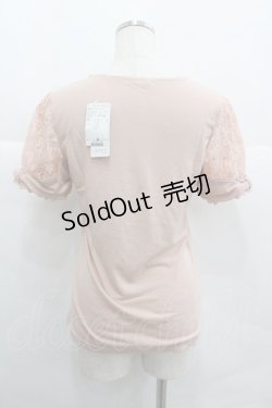 画像2: axes femme / ビジューレースハイショクTシャツ M アワピンク I-25-12-29-052-AX-TO-SA-ZT563
