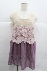 axes femme / レースシフォン切換タンク M ピンク I-25-12-29-053-AX-TO-SZ-ZI