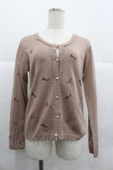 axes femme / 刺繍カーディガン  ピンク I-25-12-29-055-AX-TO-SA-ZI