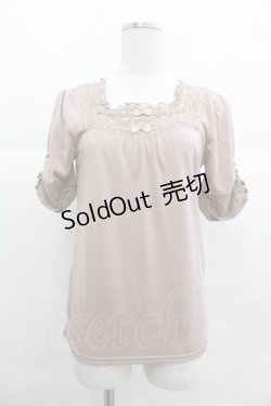 画像1: axes femme / リボン使い半袖インナーPO M アワピンク I-25-12-29-057-AX-TO-SA-ZT564