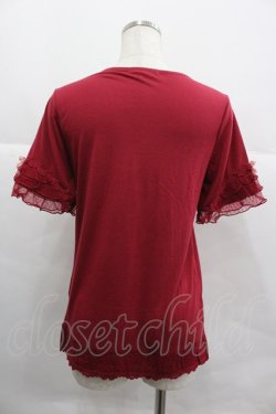 画像2: axes femme / 巻き薔薇リボン半袖カットソー  赤 I-25-12-29-060-AX-TO-SA-ZI