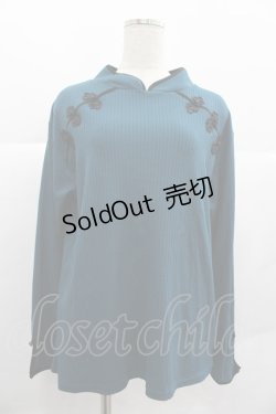 画像1: axes femme / チャイナ釦マオカラープルオーバー  グリーン I-25-12-29-062-AX-TO-SA-ZT565