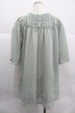 画像2: axes femme / シアーストライプチュニック  グリーン I-25-12-29-063-AX-TO-SA-ZI