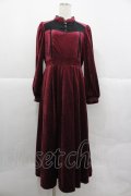 axes femme / チャイナ風ベロアワンピース  ワイン I-25-12-29-069-AX-OP-SA-ZI