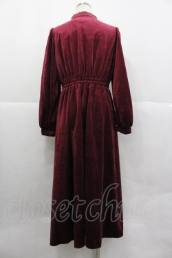 画像2: axes femme / チャイナ風ベロアワンピース  ワイン I-25-12-29-069-AX-OP-SA-ZI