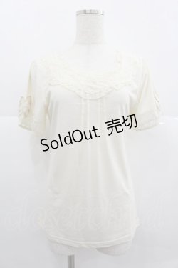 画像1: axes femme / リボン&蝶袖インナーPO M キナリ I-25-12-29-008-AX-TO-SA-ZT563