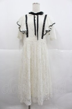 画像1: axes femme / パイピングレースワンピース  白Ｘ黒 I-25-12-29-072-0-OP-SA-ZI