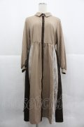 axes femme / レース切替配色ワンピース M キャメル I-25-12-29-073-AX-OP-SA-ZI