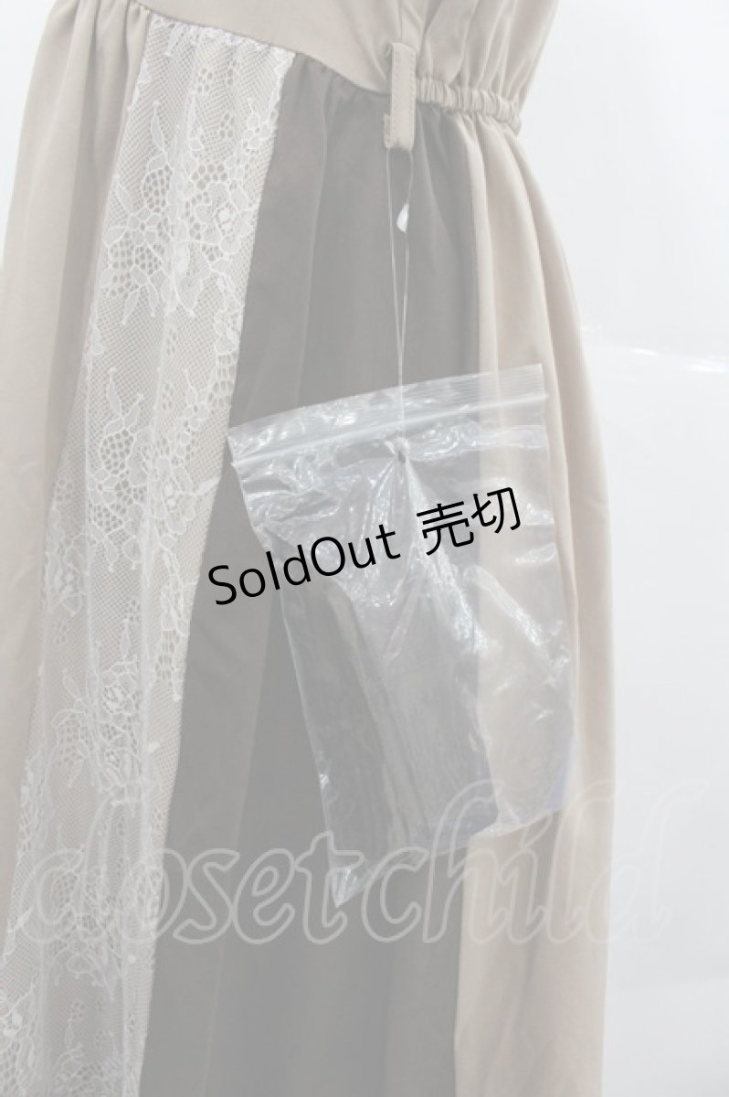 画像3: axes femme / レース切替配色ワンピース M キャメル I-25-12-29-073-AX-OP-SA-ZT566 (3)
