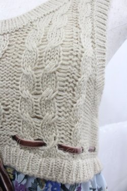 画像3: axes femme / ニット切替ワンピース  青Ｘアイボリー I-25-12-29-078-AX-OP-SA-ZI