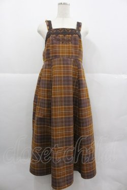 画像1: axes femme / タータンチェック柄ジャンスカ M ブラウン I-25-12-29-082-AX-OP-SA-ZI