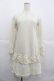 画像1: axes femme / 裾フリル&レース長袖ワンピース M アイボリー I-25-12-29-084-AX-OP-SA-ZI (1)