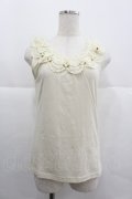 axes femme / バラ付レース襟タンク M キナリ I-25-12-29-010-AX-TO-SA-ZI